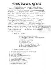 English worksheet: The Little House in the Big Woods