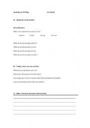 English Worksheet: Vacation and Weather