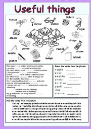 English Worksheet: useful things