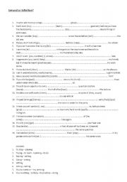 English Worksheet: Gerund or infinitive