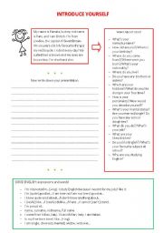 English Worksheet: introduce yourself