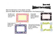 English Worksheet: animal caricatures