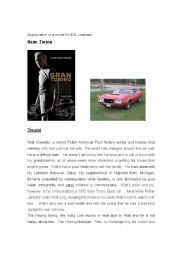 English Worksheet: Appreciation of a film - Gran Torino for ESL Learners