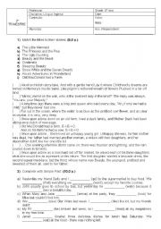 English Worksheet: Test 8th Grade