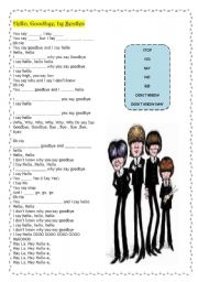 English Worksheet: Hello, Goodbye,  Beatles