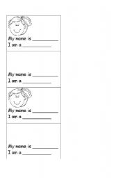 English Worksheet: my name is...