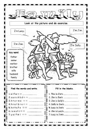 English Worksheet: Family