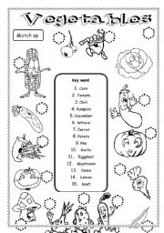 English Worksheet: Vegetables