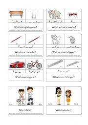 English Worksheet: Comparing thing