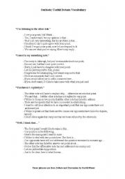 English Worksheet: Useful Phrases for Debates