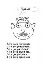 English Worksheet: Big green monster