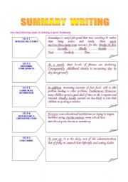 SUMMARY WRITING - USE OF TRANSITIONAL DEVICES