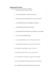 English Worksheet: conditional sentences types 1 and 2