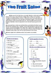 English Worksheet: Our Fruit Salad