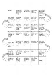 English Worksheet: music board game