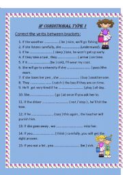 English Worksheet: If conditional type 1