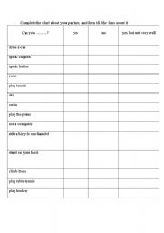 English Worksheet: ability