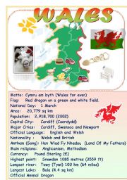 English Worksheet: Speak about English-speaking countries: Wales