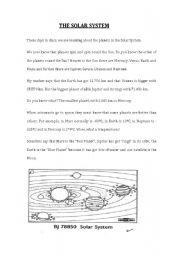 The Solar System - ESL worksheet by sandrika_arwen