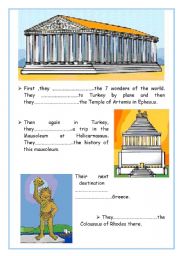 English Worksheet: be going to 7 wonders of the world PART 2