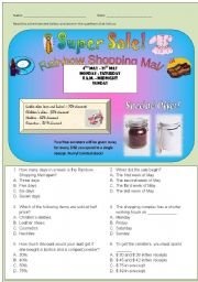 English Worksheet: Super Sale