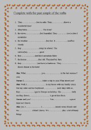 English Worksheet: Complete with the past simple of the verbs