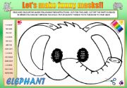 English Worksheet: LETS MAKE FUNNY MASKS!!!!