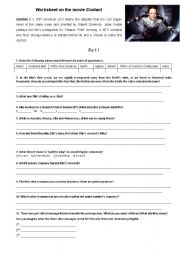 Worksheet on the movie Contact