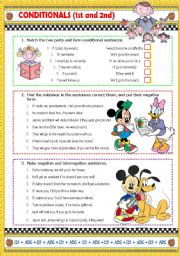 English Worksheet: 1st and 2nd CONDITIONAL.