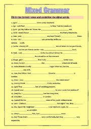 English Worksheet: Mixed Grammar