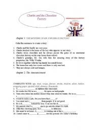 English Worksheet: Charlie and the Chocolate Factory( Chapter1-3)