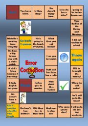 English Worksheet: Error Correction for beginners