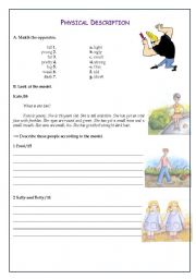 English worksheet: PHYSICAL DESCRIPTION