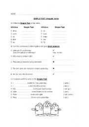 English Worksheet: Simple Past