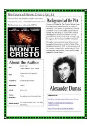 English Worksheet: The Count of Monte Cristo (Movie) :Part 1 A Complete Project (B&W Version)