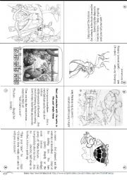 English Worksheet: The Hare and the Tortoise - mini book with past tense 