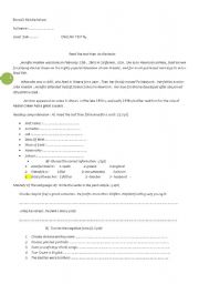 English Worksheet: Jennifer Aniston