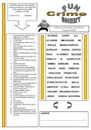 English Worksheet: FunSheet Theme: Crime