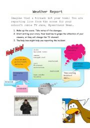 English Worksheet: Weather Report 