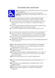 English Worksheet: Conversation Class - Equal Access