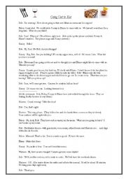 English Worksheet: Dialogue: Going Out to Eat