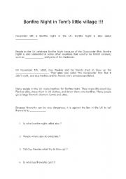 English Worksheet: Bonfire night 