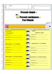 A REVISION OF PRESENT SIMPLE , PRESENT CONTINUOUS, SIMPLE PAST