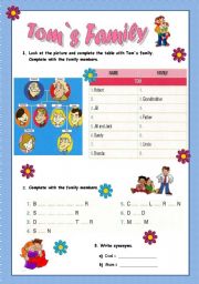 English Worksheet: Family