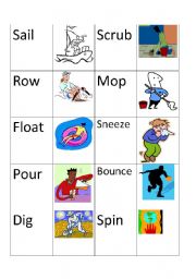 English Worksheet: Verb memory cards