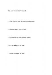 English Worksheet: Cut And Correct