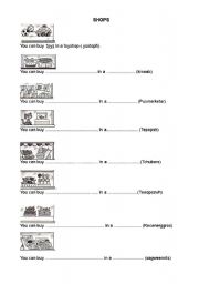 English worksheet: Shops