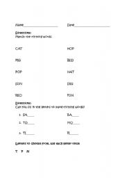 English Worksheet: Hop on Pop Rhyme Worksheet