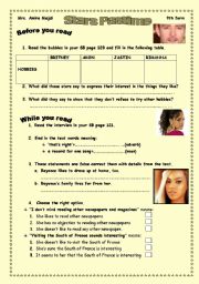 English Worksheet: Stars Pastime