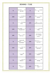 English Worksheet: Domino - TO BE